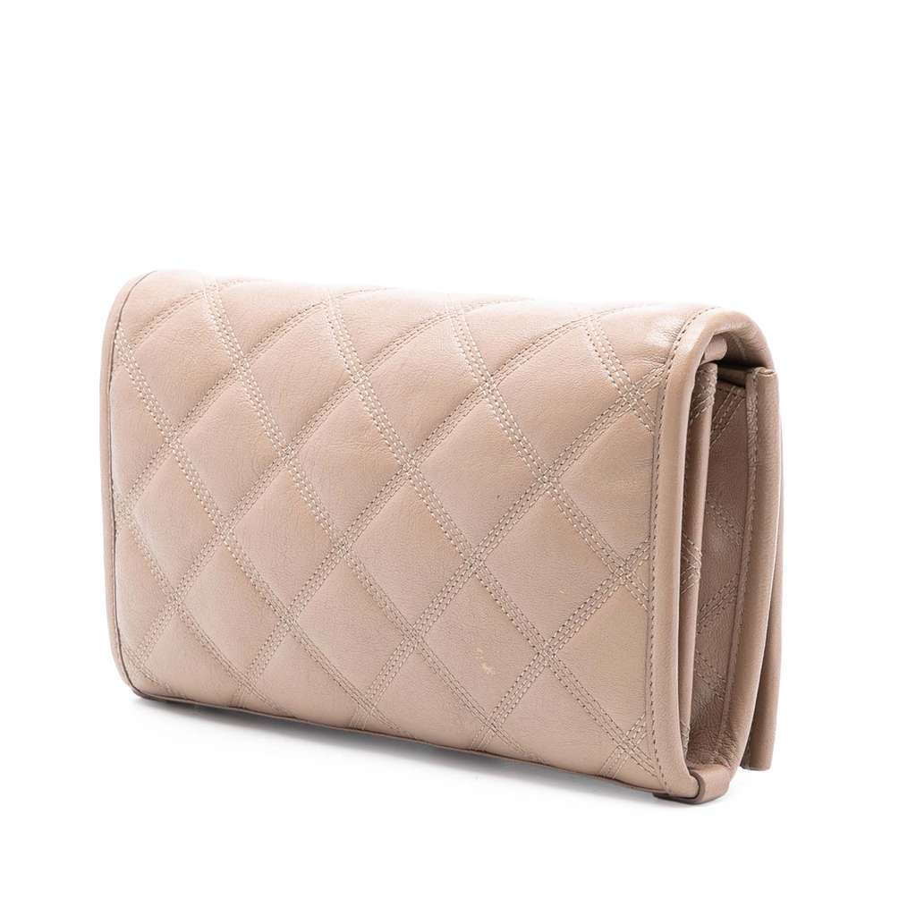 Saint Laurent Quilted Diamond Lambskin Becky Wallet on Chain - 2