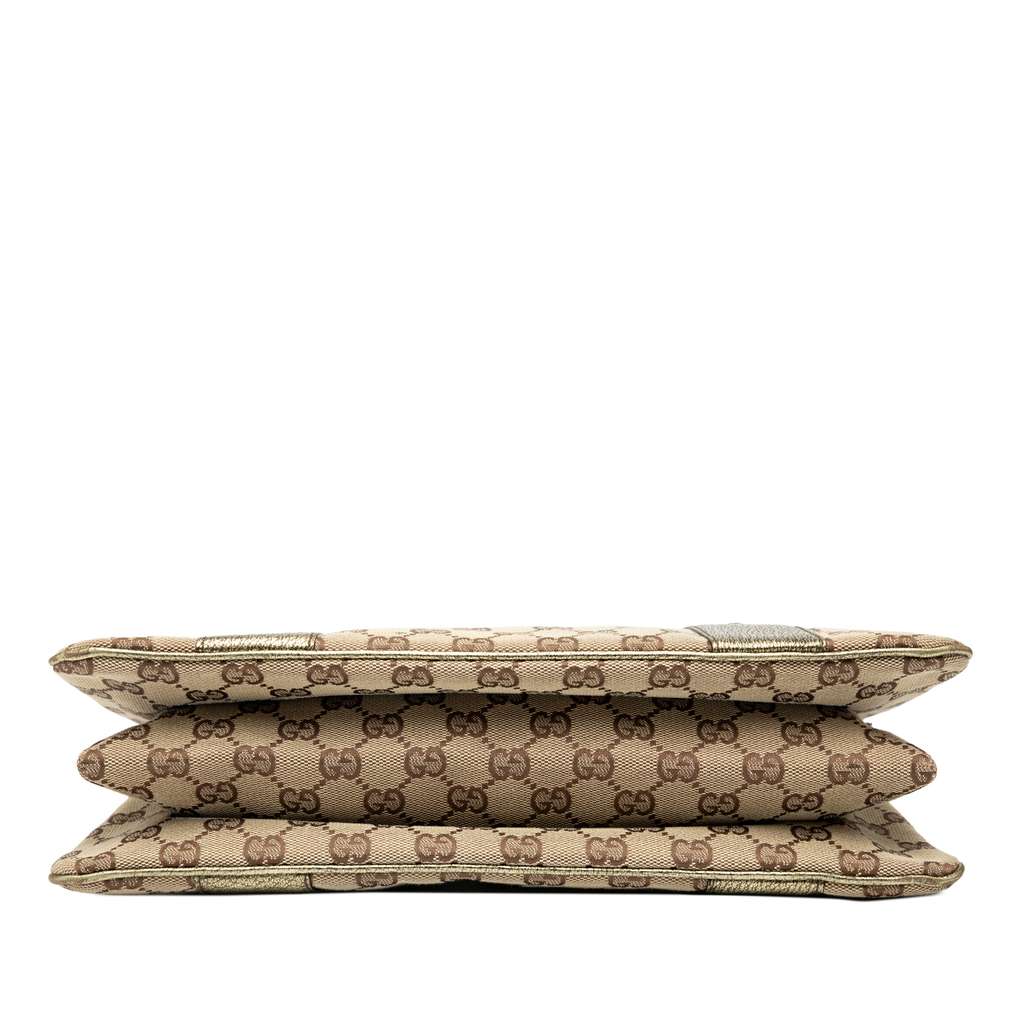 Gucci GG Canvas Metal Bamboo Handbag - 3