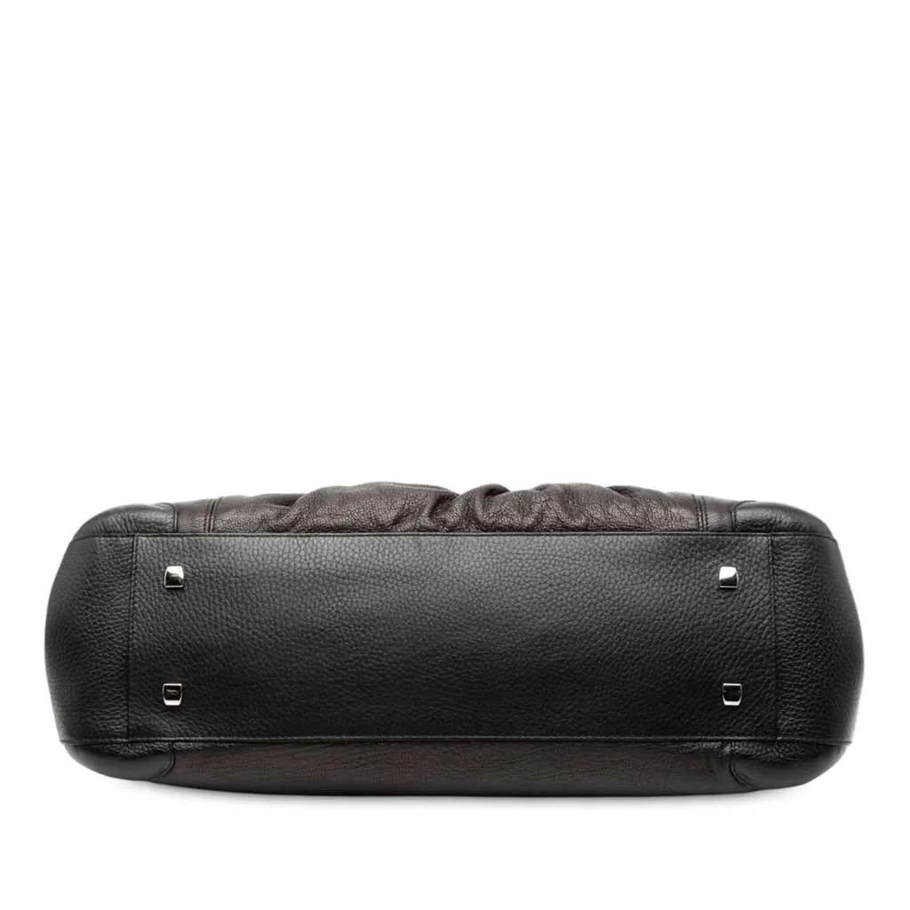 Cartier Leather La Dona Shoulder Bag Black Leather Good - Inside View