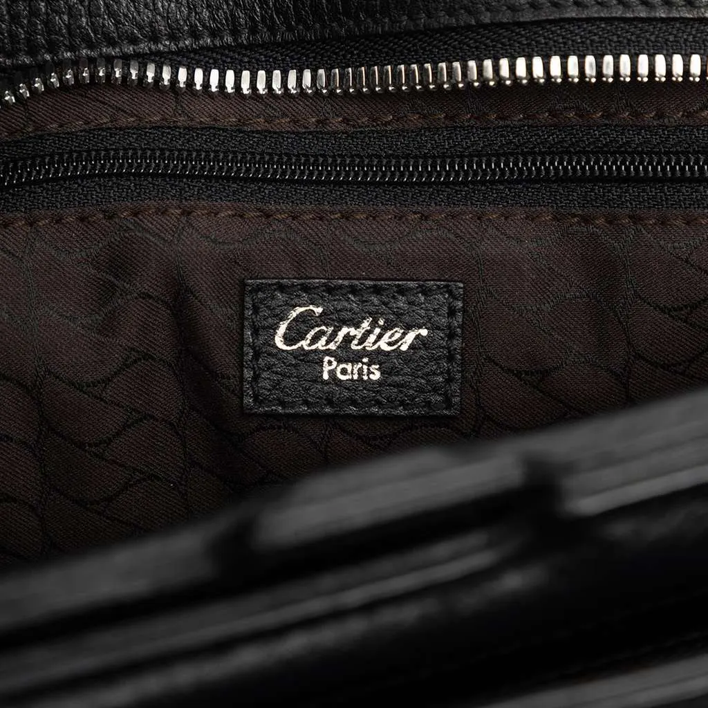 Cartier Leather La Dona Shoulder Bag Black Leather Good - Box View