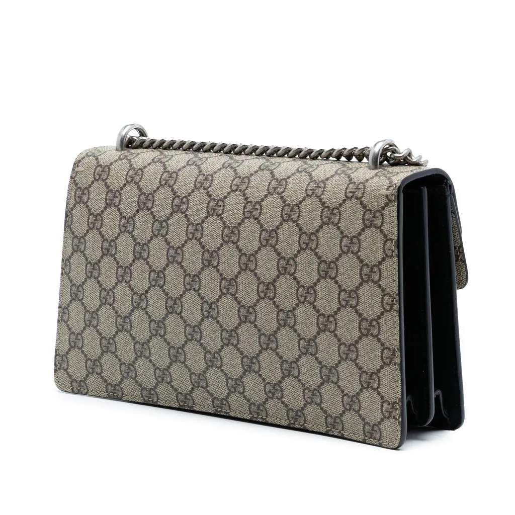 Gucci Small GG Supreme Dionysus Shoulder Bag Brown Canvas Good - Back View