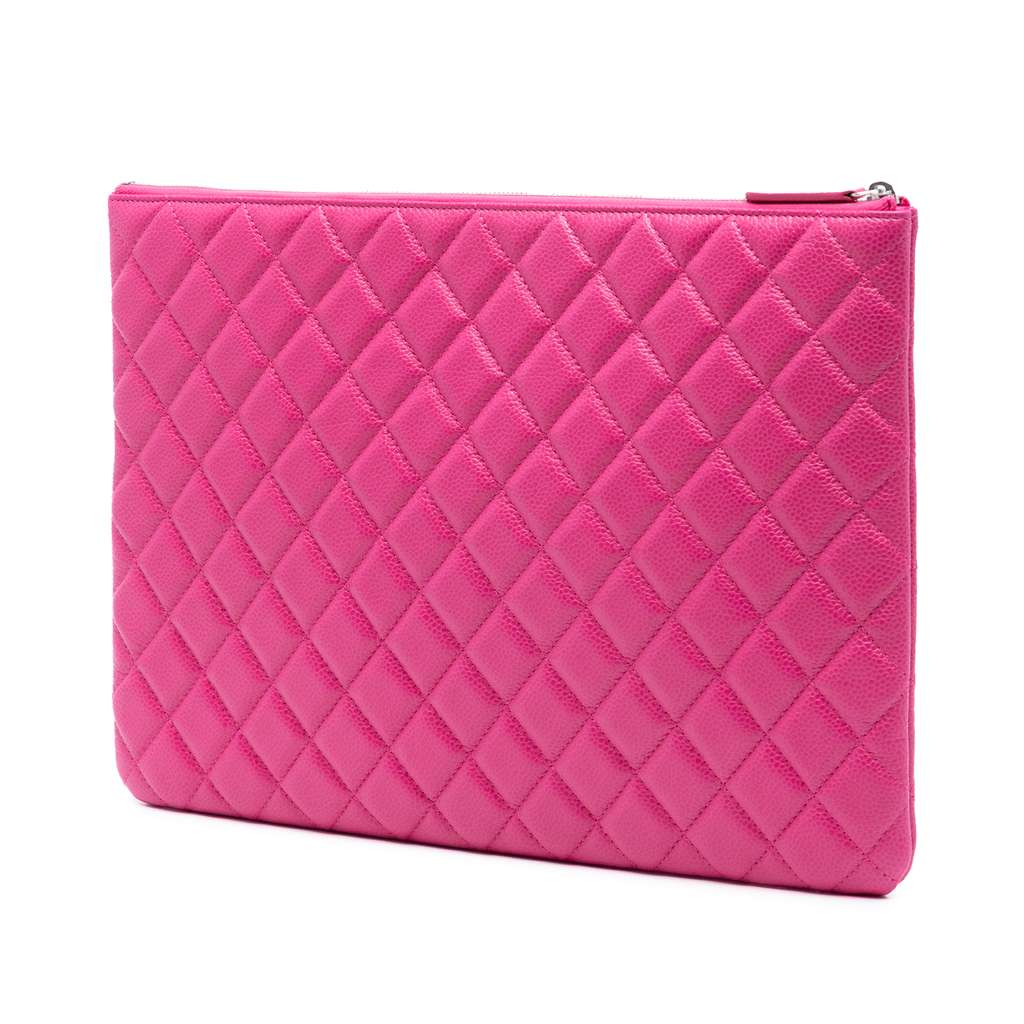 Chanel Large Quilted Caviar O Case Clutch - 2