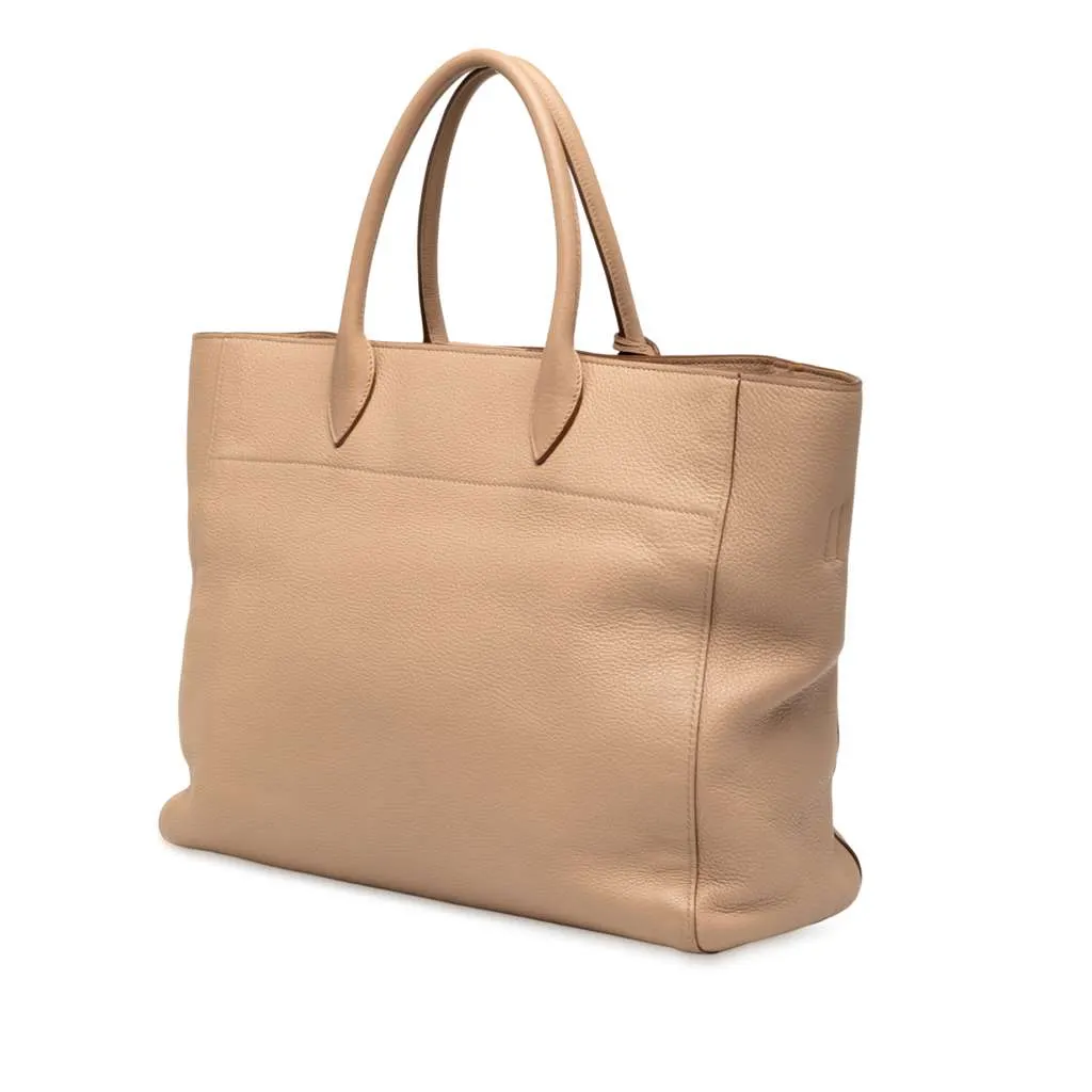 Prada Vitello Phenix Open Convertible Tote Brown Leather Very good - Back View