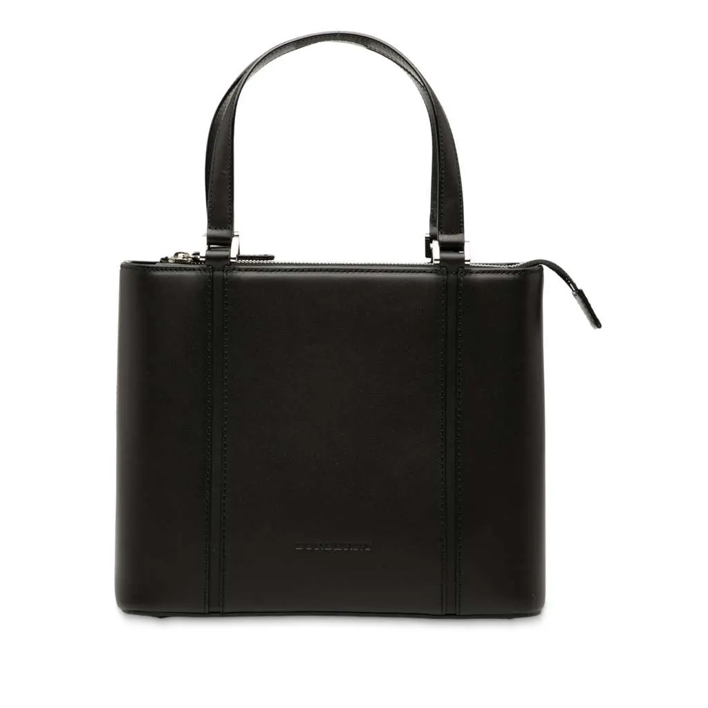 Burberry Leather Handbag Black Leather Good - Front View