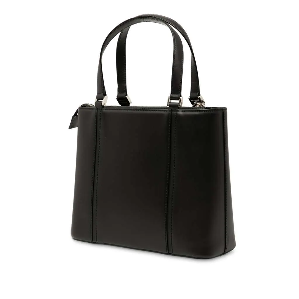 Burberry Leather Handbag Black Leather Good - Back View