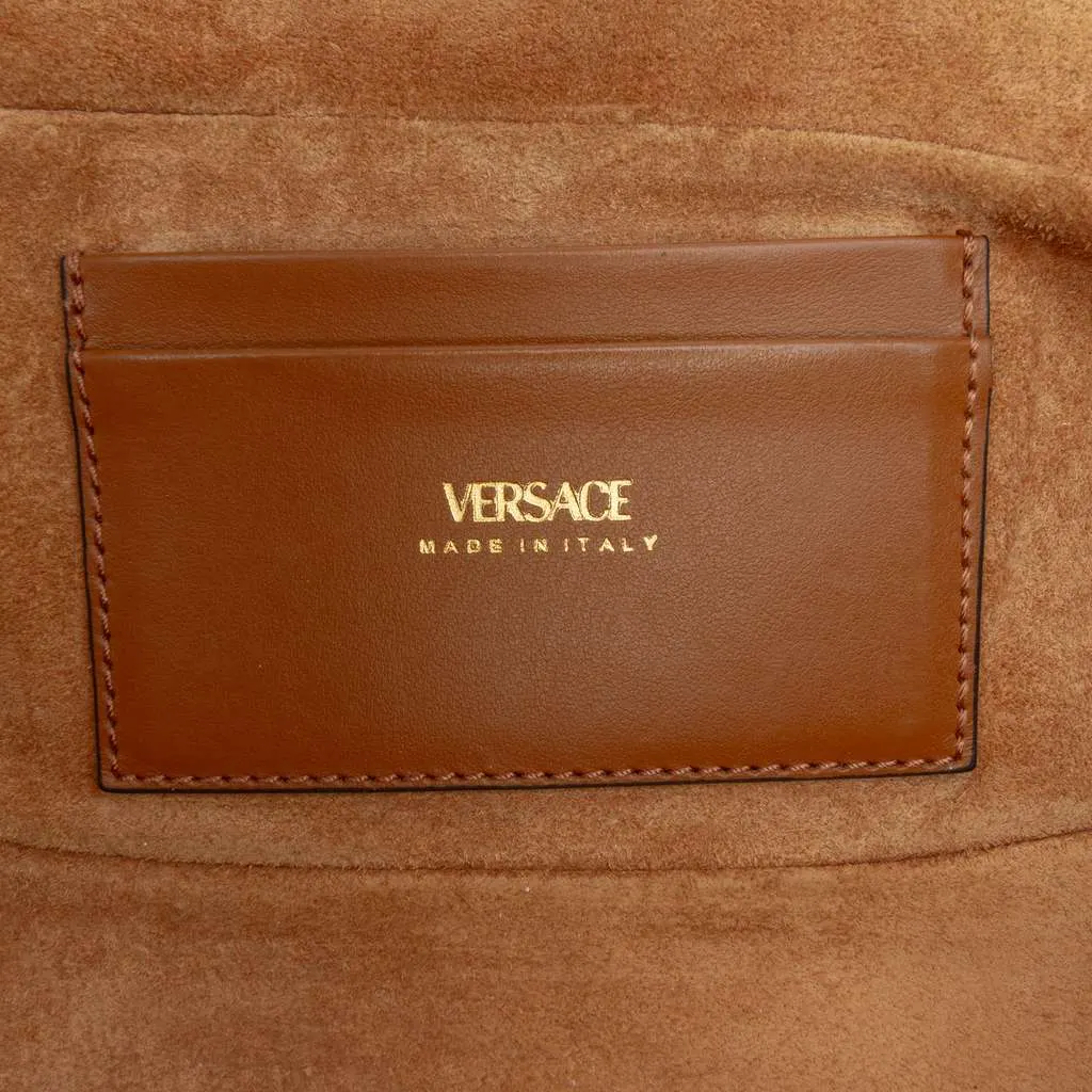 Versace Leather V Greca Signature Belt Bag Brown Leather Very good - Box View