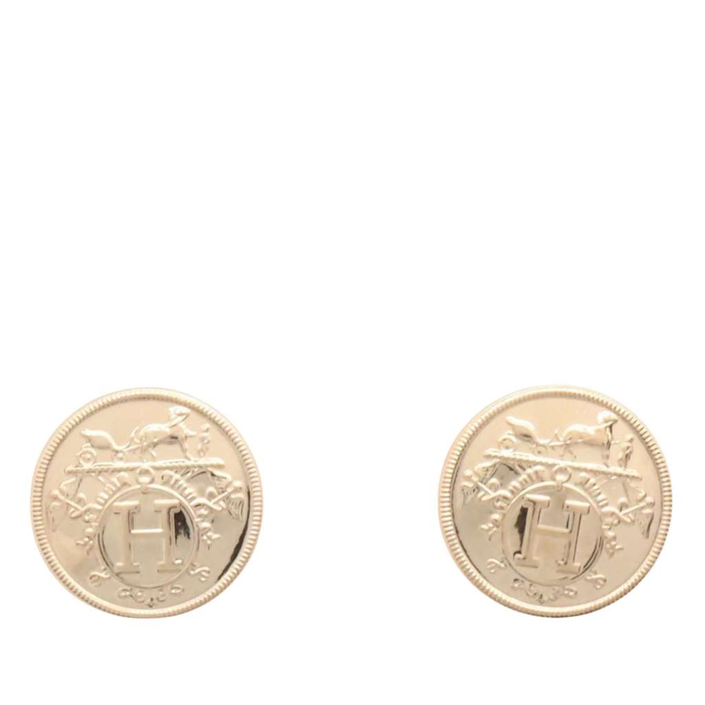 Hermès Very Small 18K Rose Gold Ex-Libris Earrings