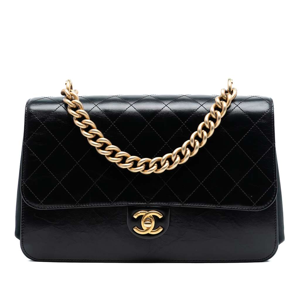 Chanel Paris Cosmopolite Aged Calfskin Straight Lined Flap