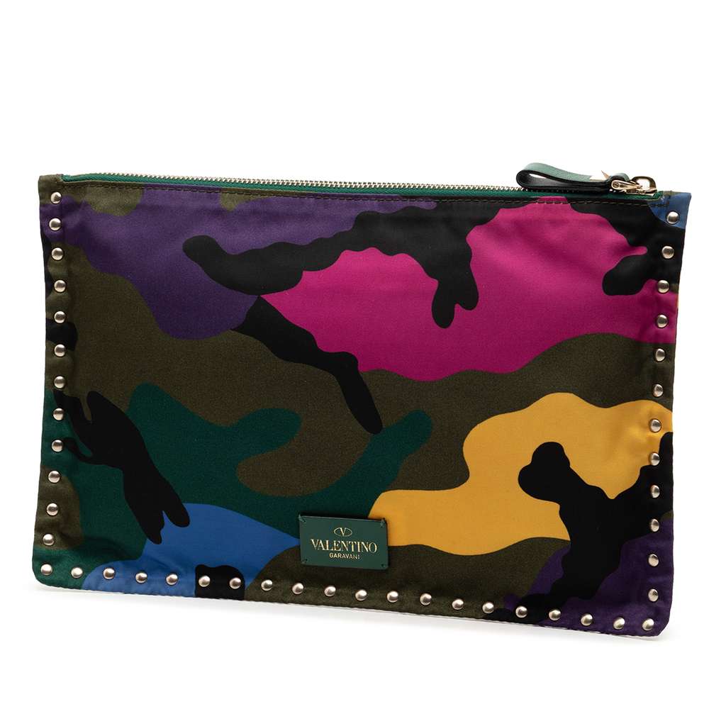 Valentino Nylon Rockstud Camouflage Zip Clutch - 2
