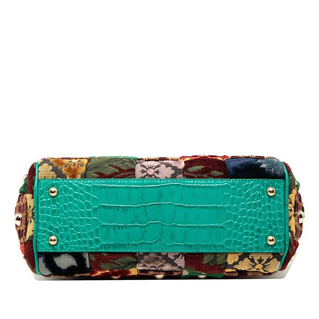 Dolce & Gabbana Medium Velvet Studded Patchwork Sicily Satchel - 3