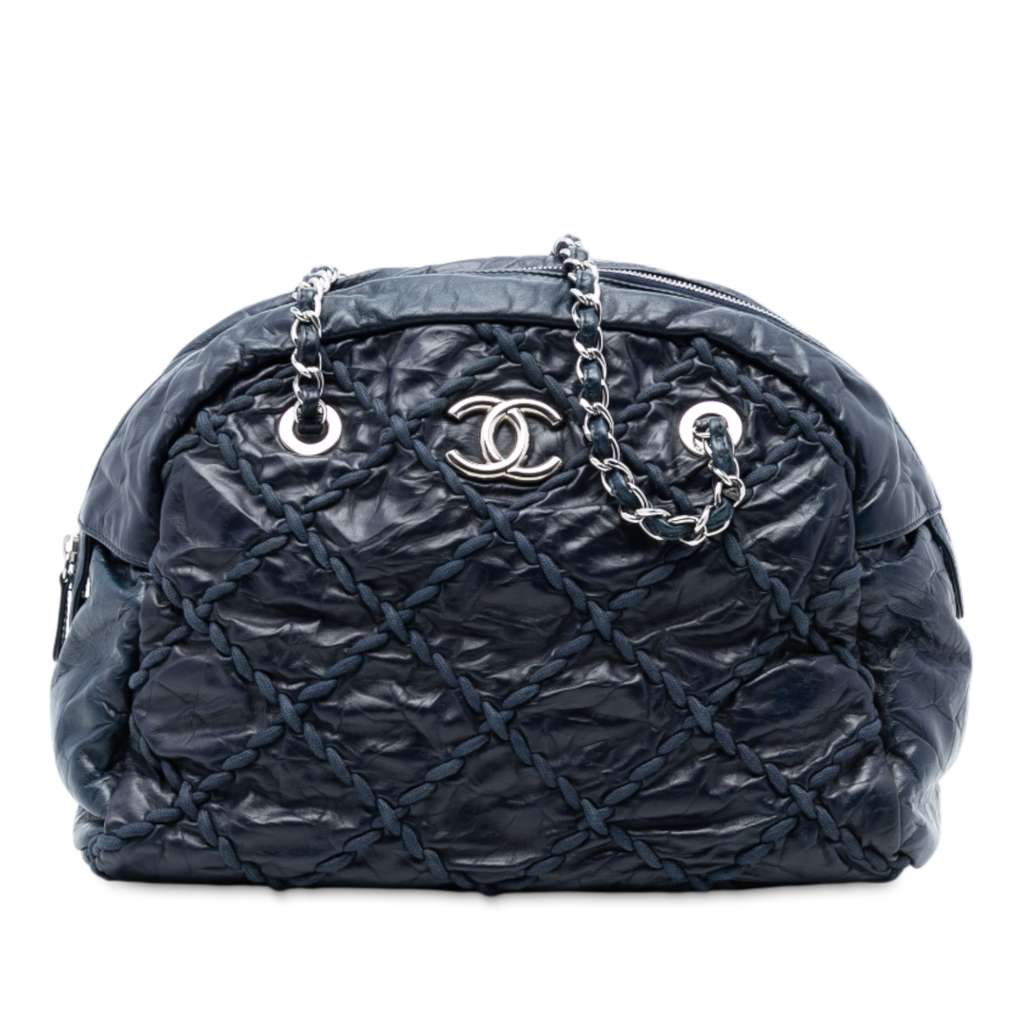 Chanel Quilted Crinkled Calfskin Ultra Stitch Bowling Bag