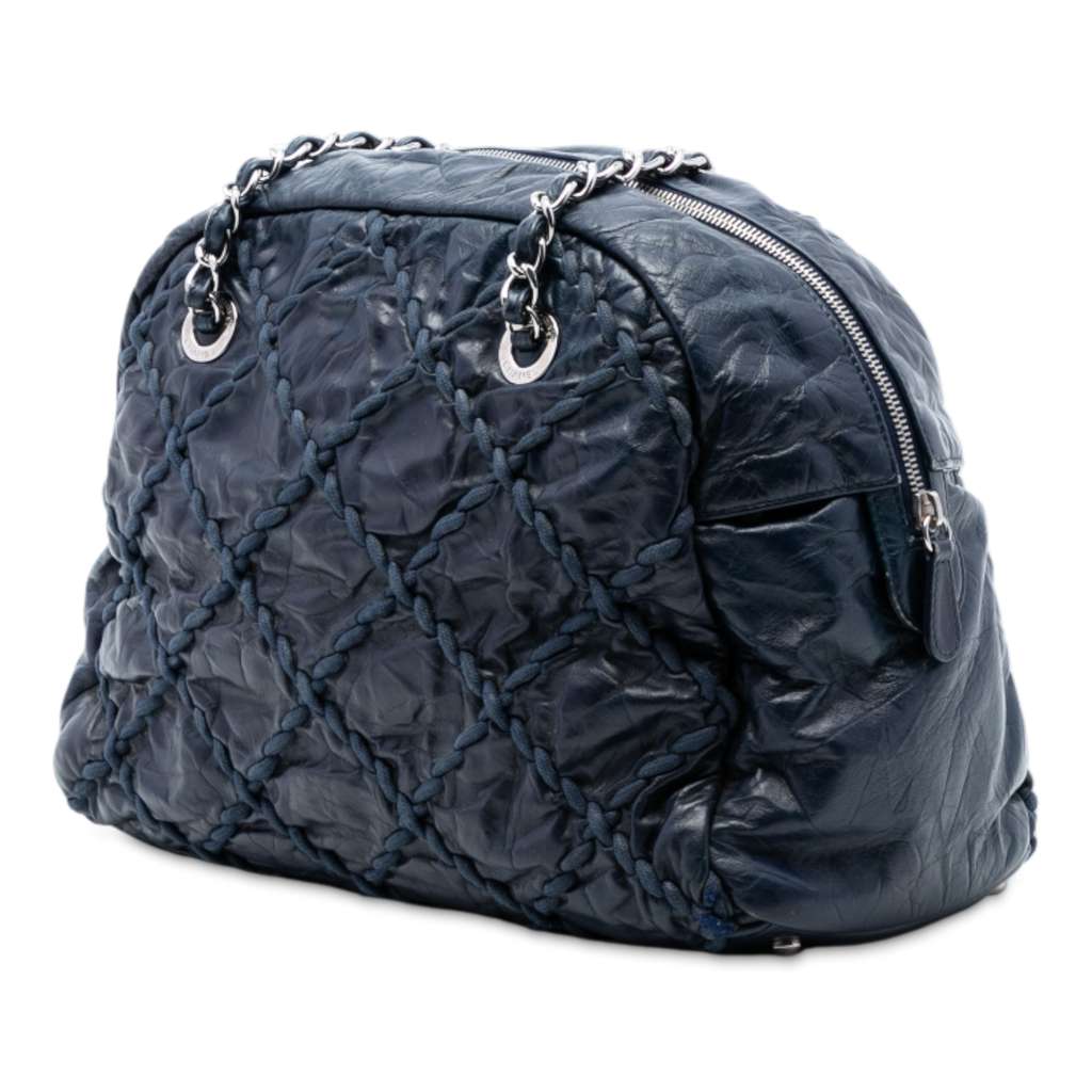 Chanel Quilted Crinkled Calfskin Ultra Stitch Bowling Bag - 2