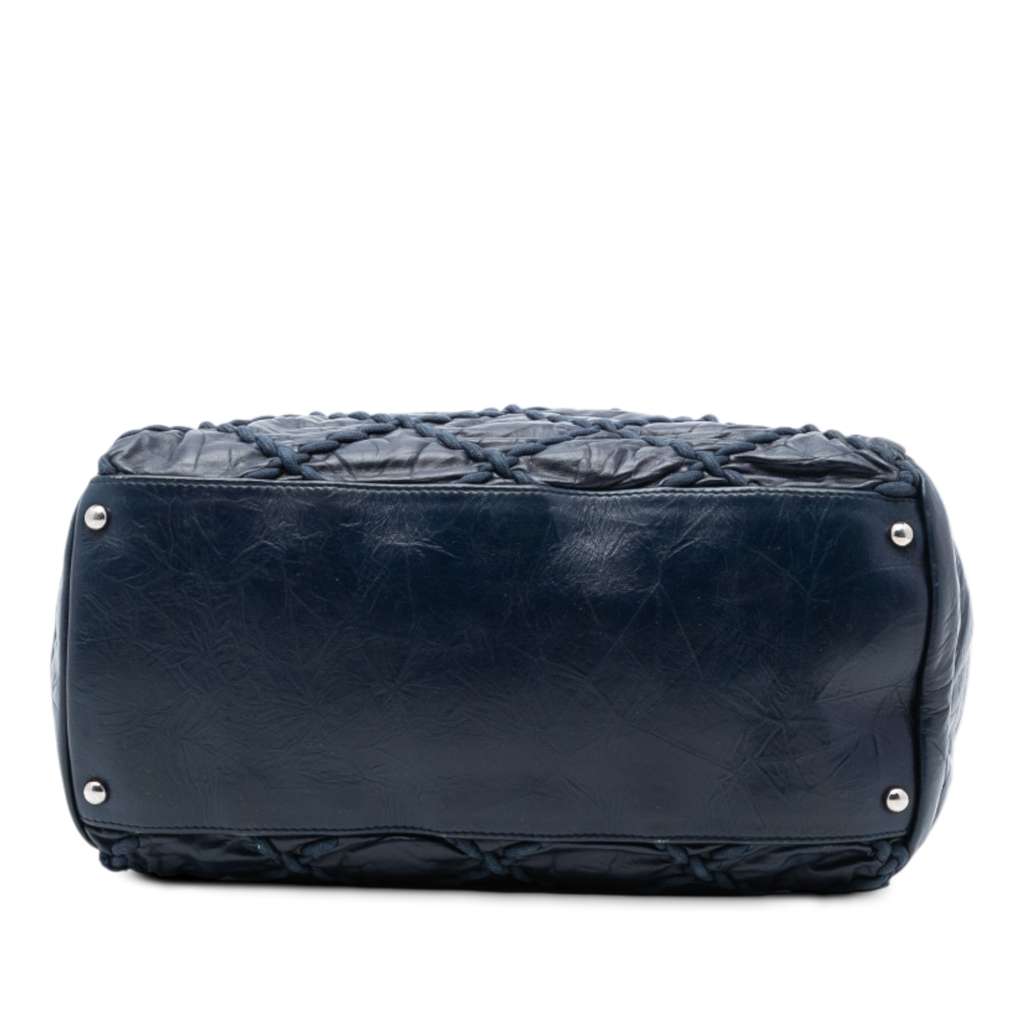 Chanel Quilted Crinkled Calfskin Ultra Stitch Bowling Bag - 3