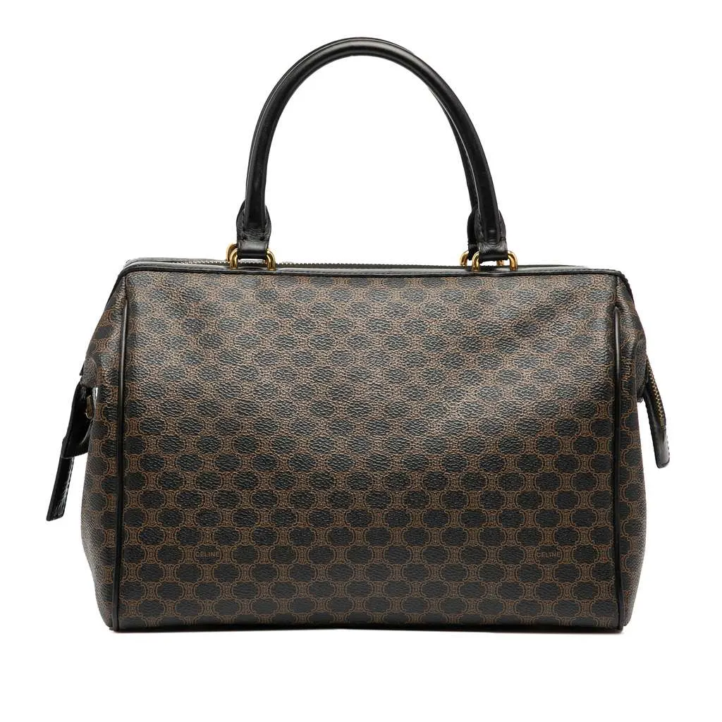 Celine Macadam Coated Canvas Handbag Brown Canvas Good - Front View