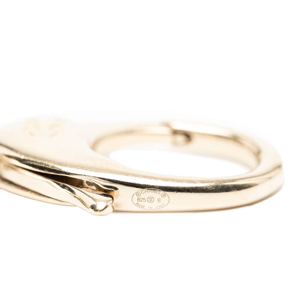 Chanel Enamel Camellia and Faux Pearl Key Chain - 4