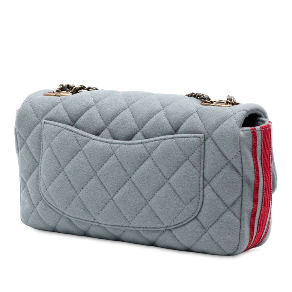 Chanel Paris Salzburg Medium Quilted Felt CC Eyelet Flap - 2