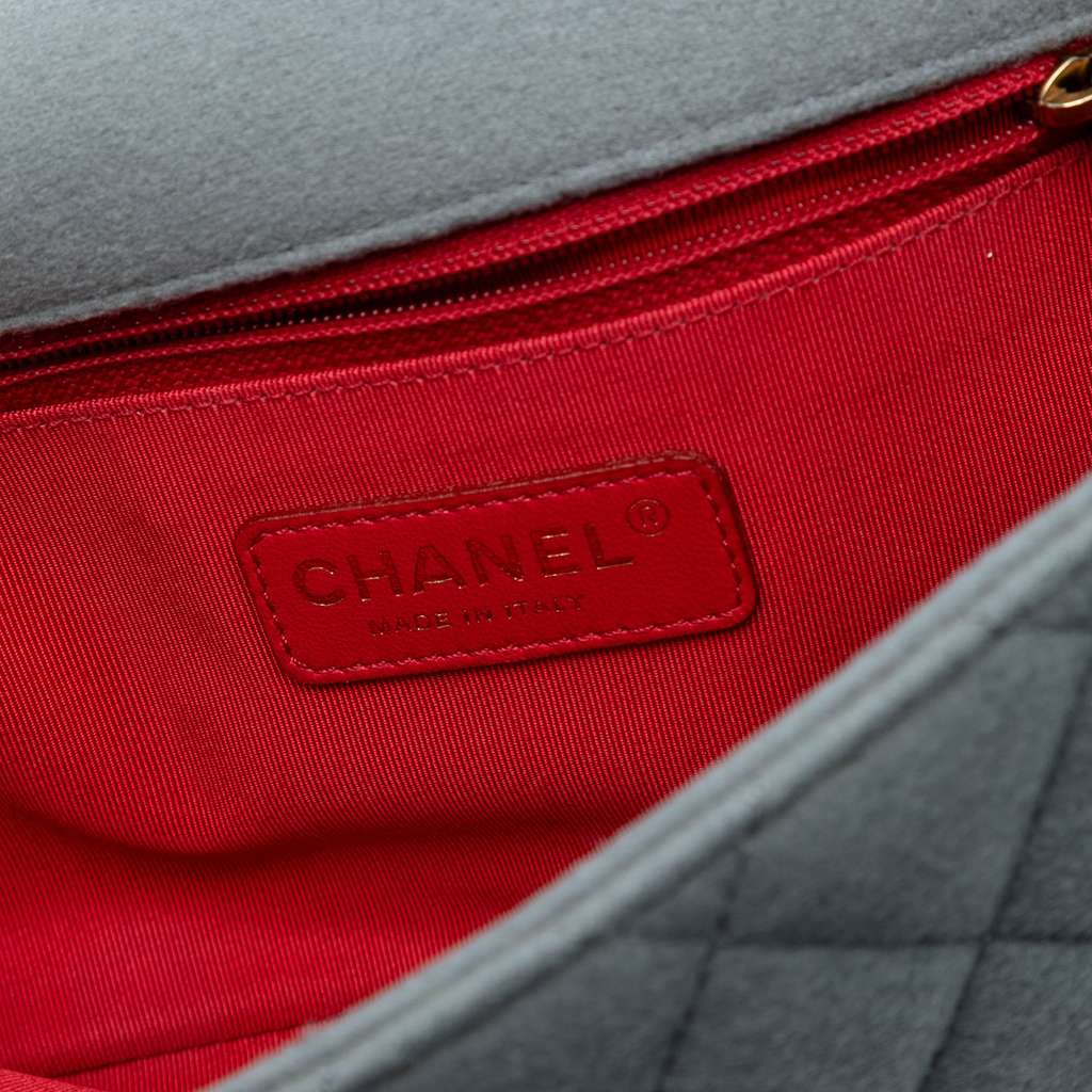 Chanel Paris Salzburg Medium Quilted Felt CC Eyelet Flap - 5