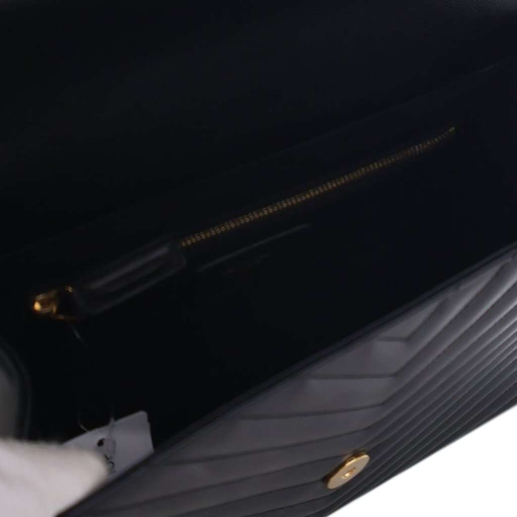 Saint Laurent Large Grain de Poudre Monogram Chevron Envelope Bag - 5