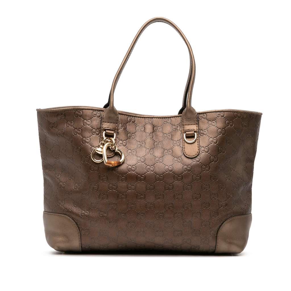 Gucci Metallic Guccissima Heart Bit Tote