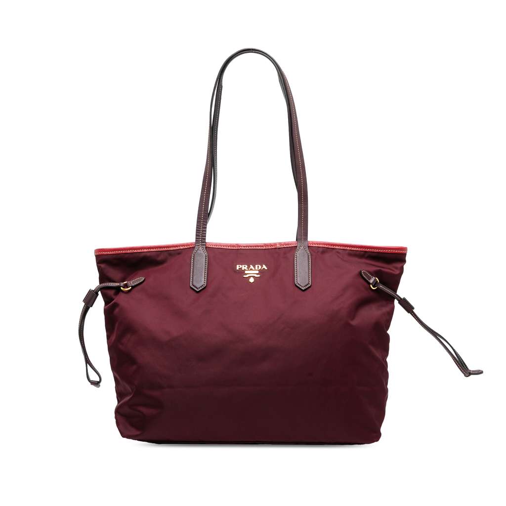 Prada Saffiano Trimmed Tessuto Tote