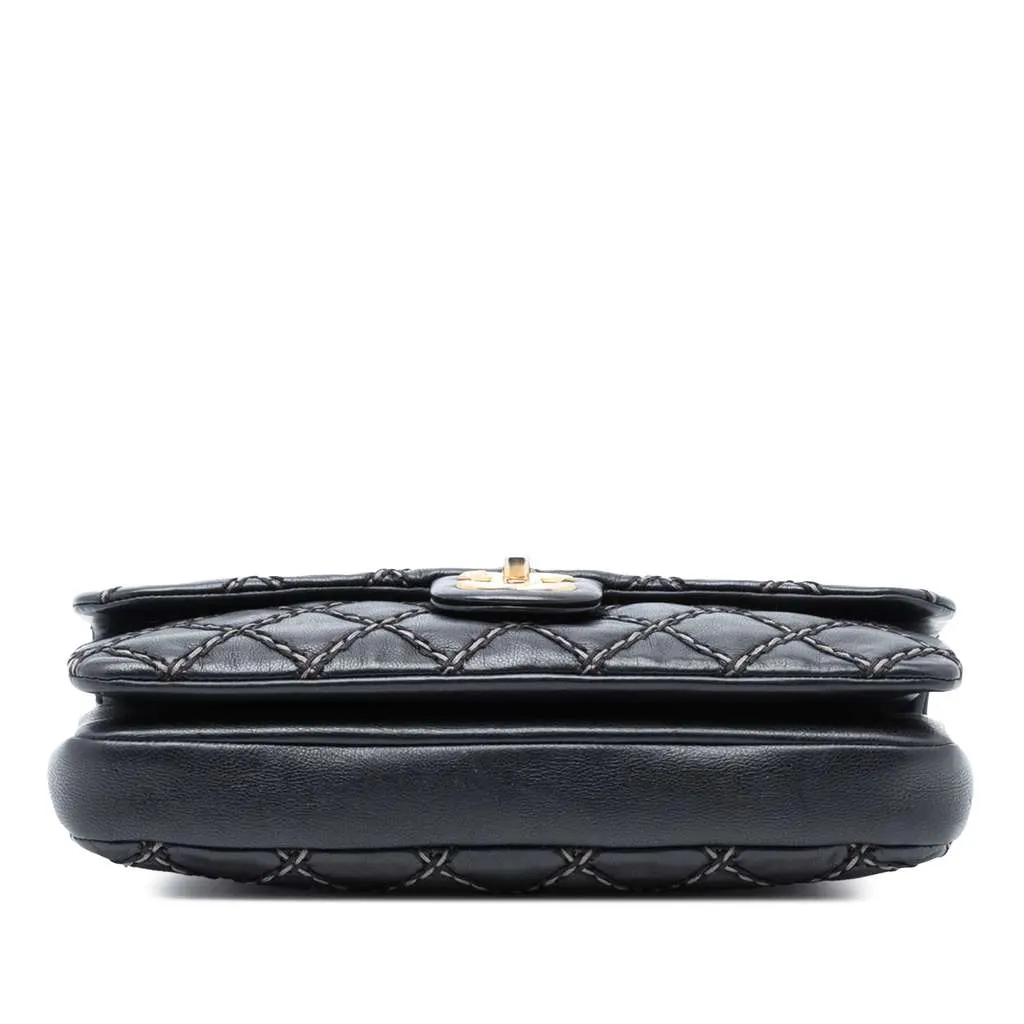 Chanel Paris Dallas Quilted Calfskin Chic Stitch Flap Black Leather Good - Inside View