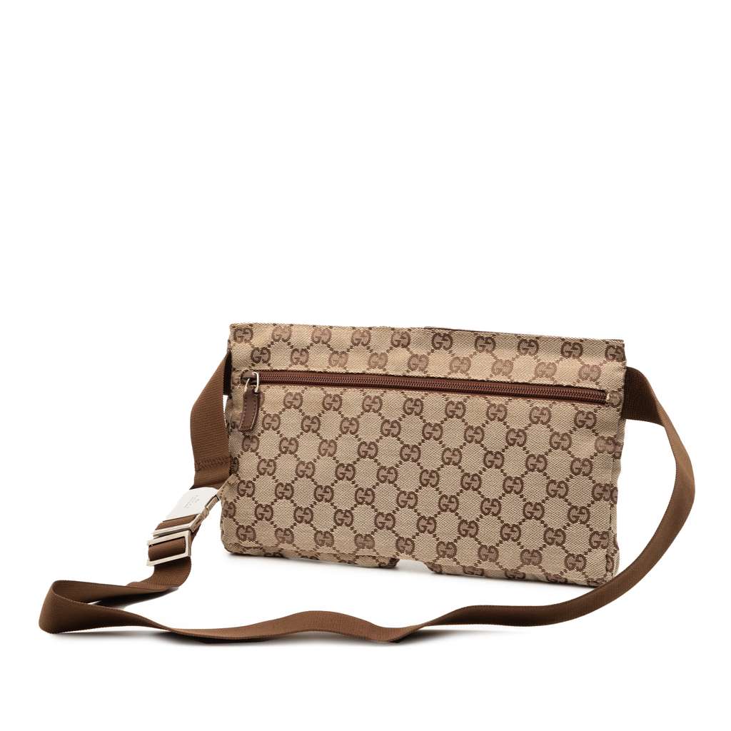 Gucci GG Canvas Double Pocket Belt Bag - 2