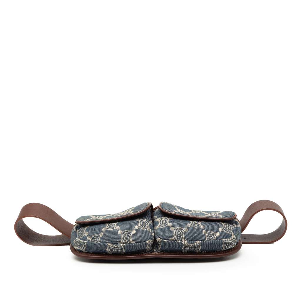 Celine Macadam Denim Double Pocket Belt Bag - 3