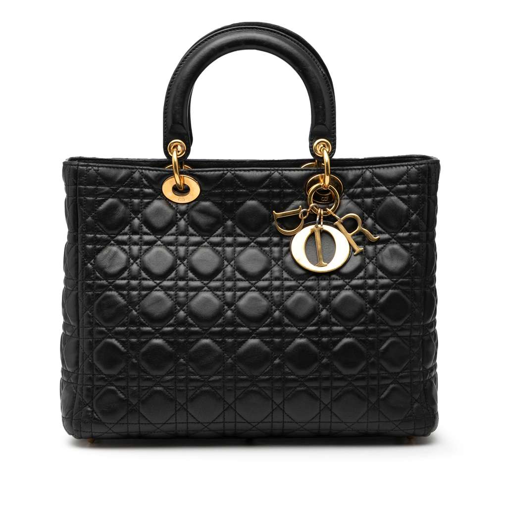 Dior Large Lambskin Cannage Lady Dior
