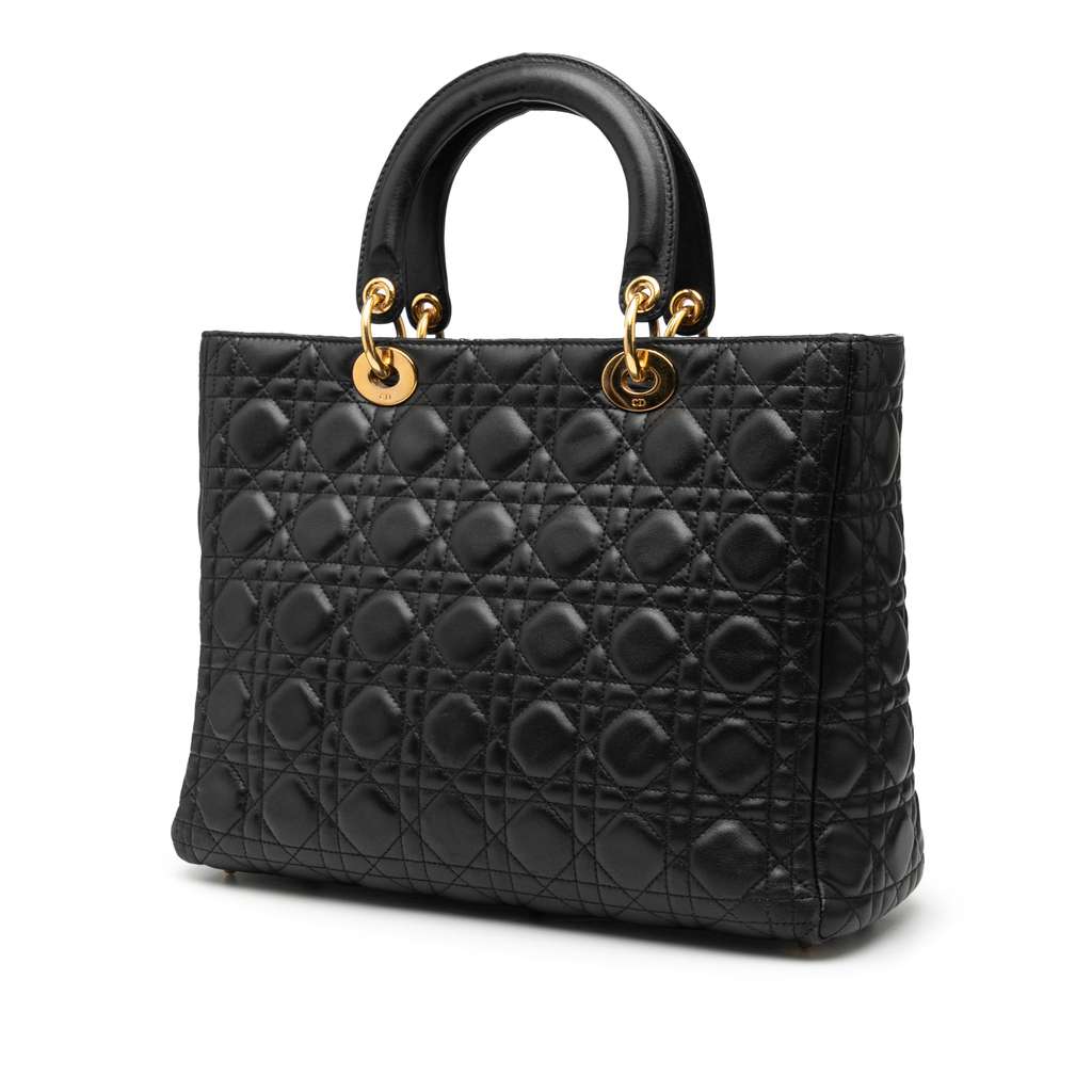 Dior Large Lambskin Cannage Lady Dior - 2
