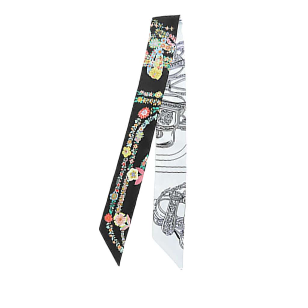 Hermès Brides de Gala en Fleurs Silk Twilly Scarf - 2