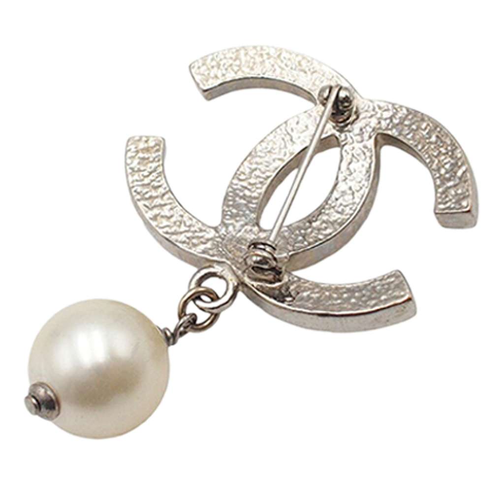 Chanel CC Gold Plated Faux Pearl Brooch - 2