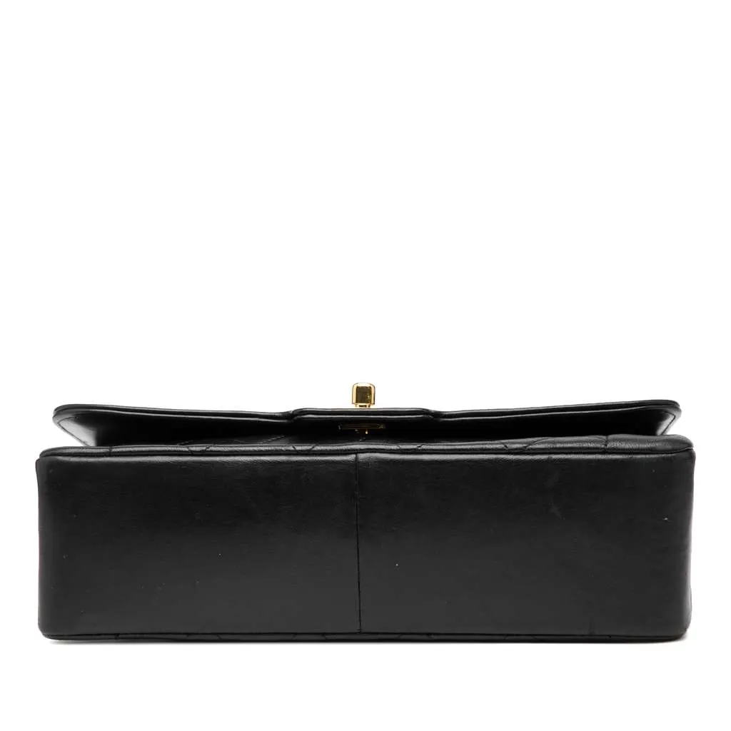 Chanel Medium Lambskin Diana Full Flap Black Leather Good - Inside View