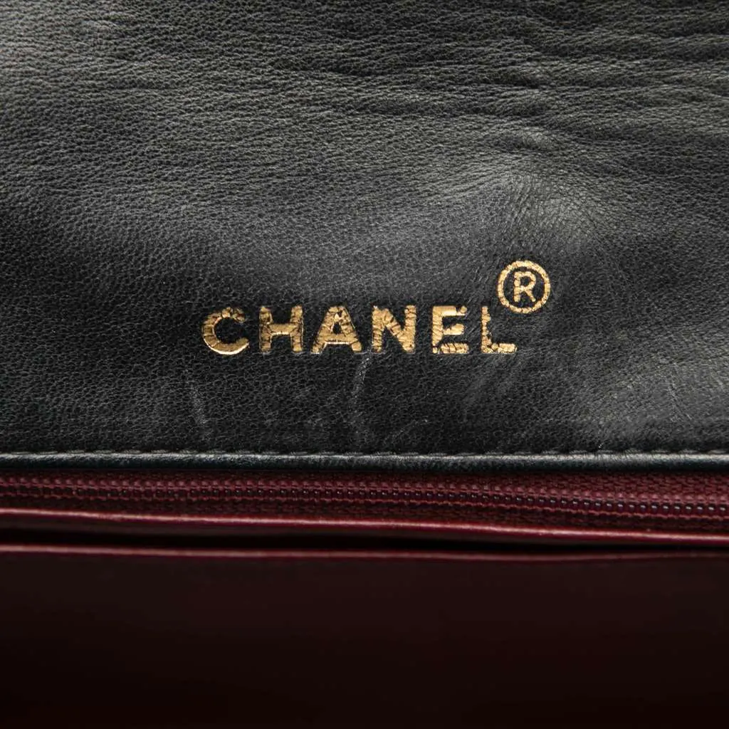 Chanel Medium Lambskin Diana Full Flap Black Leather Good - Box View