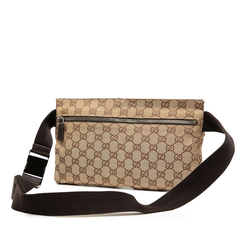 Gucci GG Canvas Double Pocket Belt Bag - 2