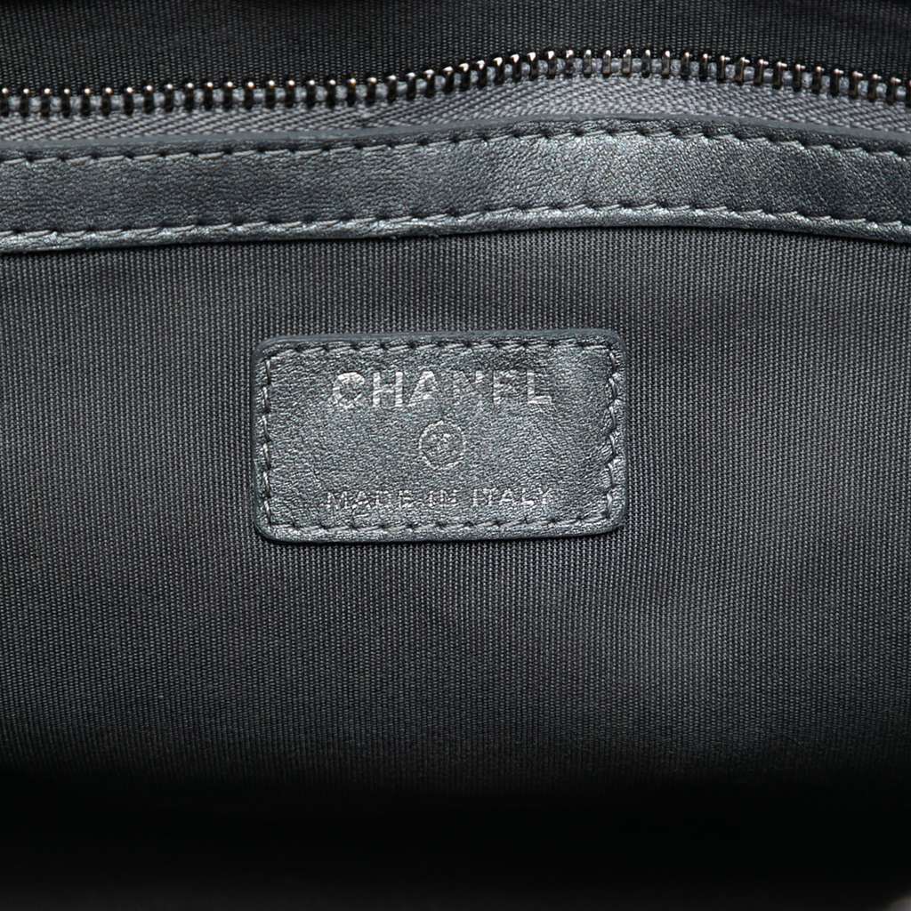 Chanel Large Quilted Metallic Lambskin O Case Clutch - 5