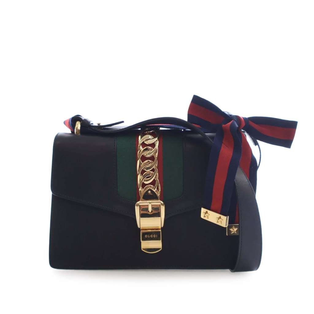 Gucci Small Leather Sylvie Web Satchel