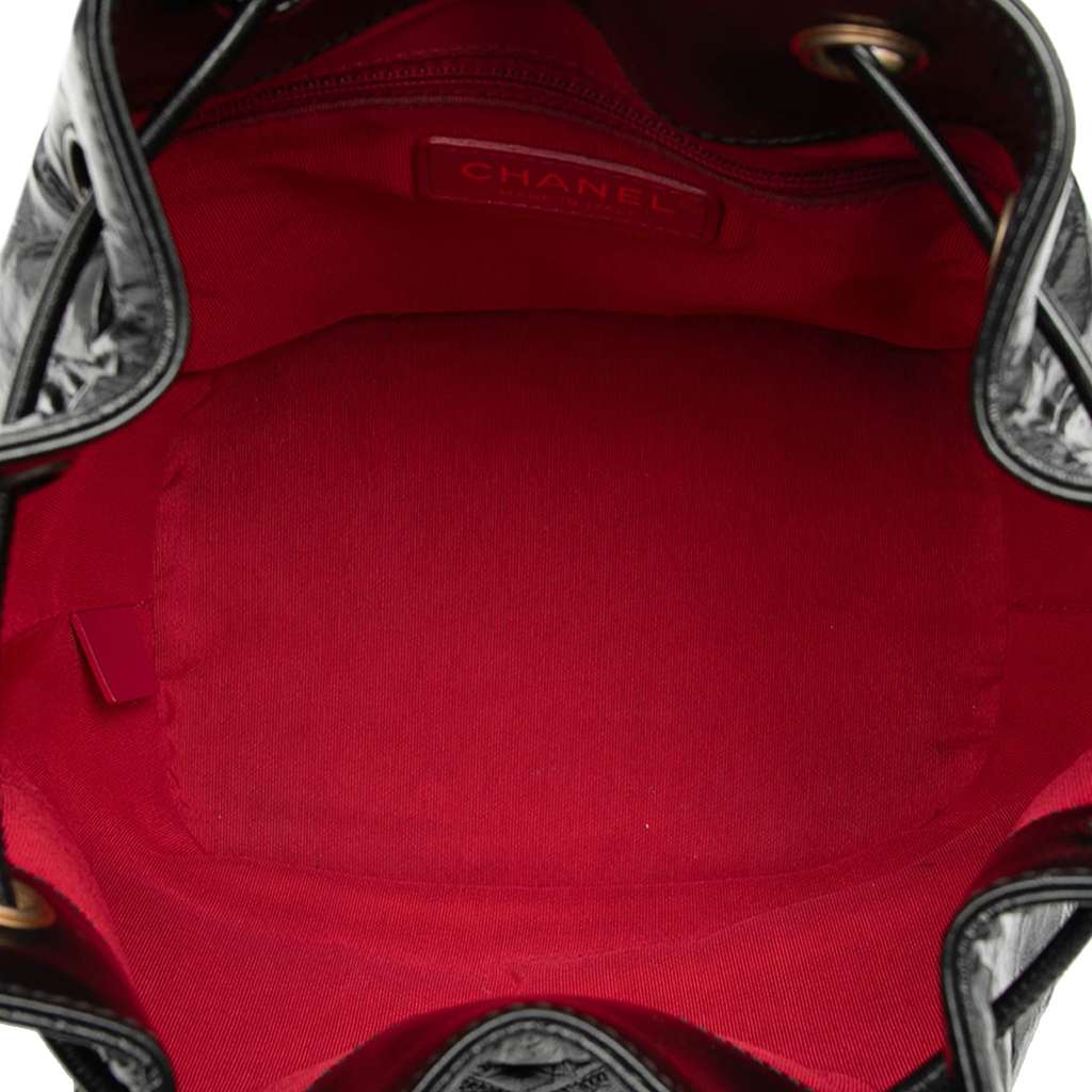 Chanel Shiny Aged Calfskin CC Chain Drawstring Bucket Bag - 4