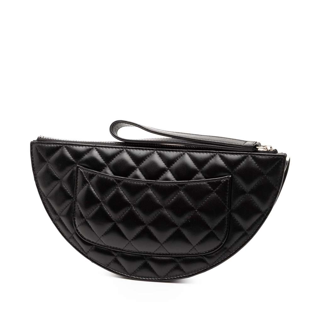 Chanel Quilted Metallic Lambskin Wave Clutch - 2