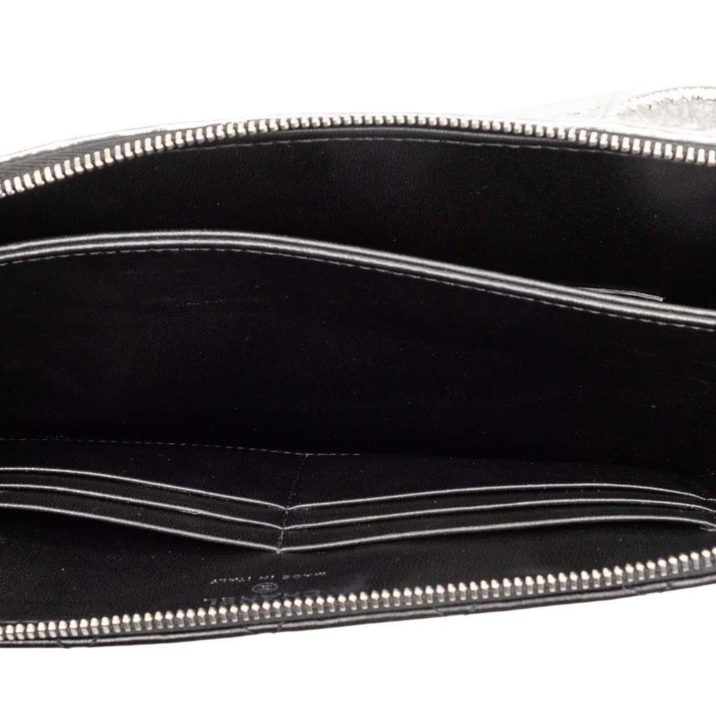 Chanel Quilted Metallic Lambskin Wave Clutch - 4