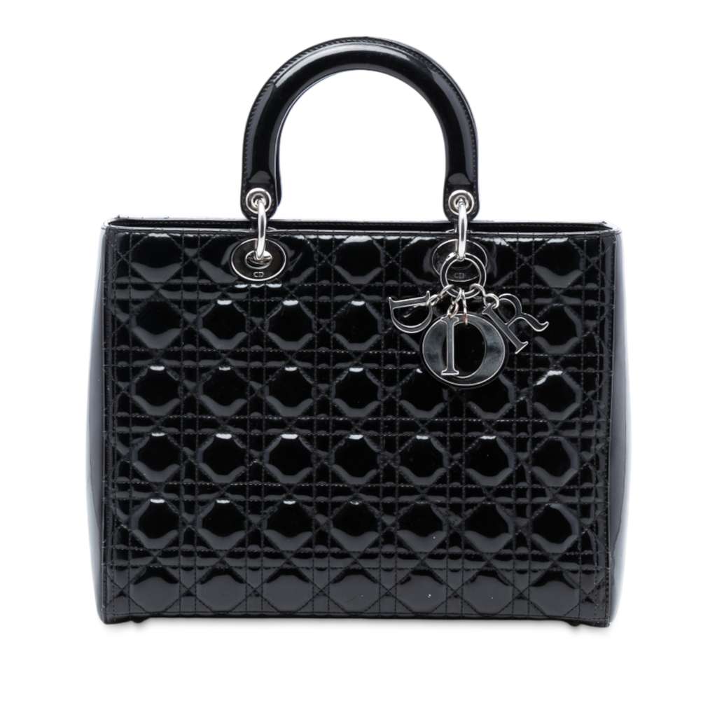 Dior Large Patent Cannage Lady Dior