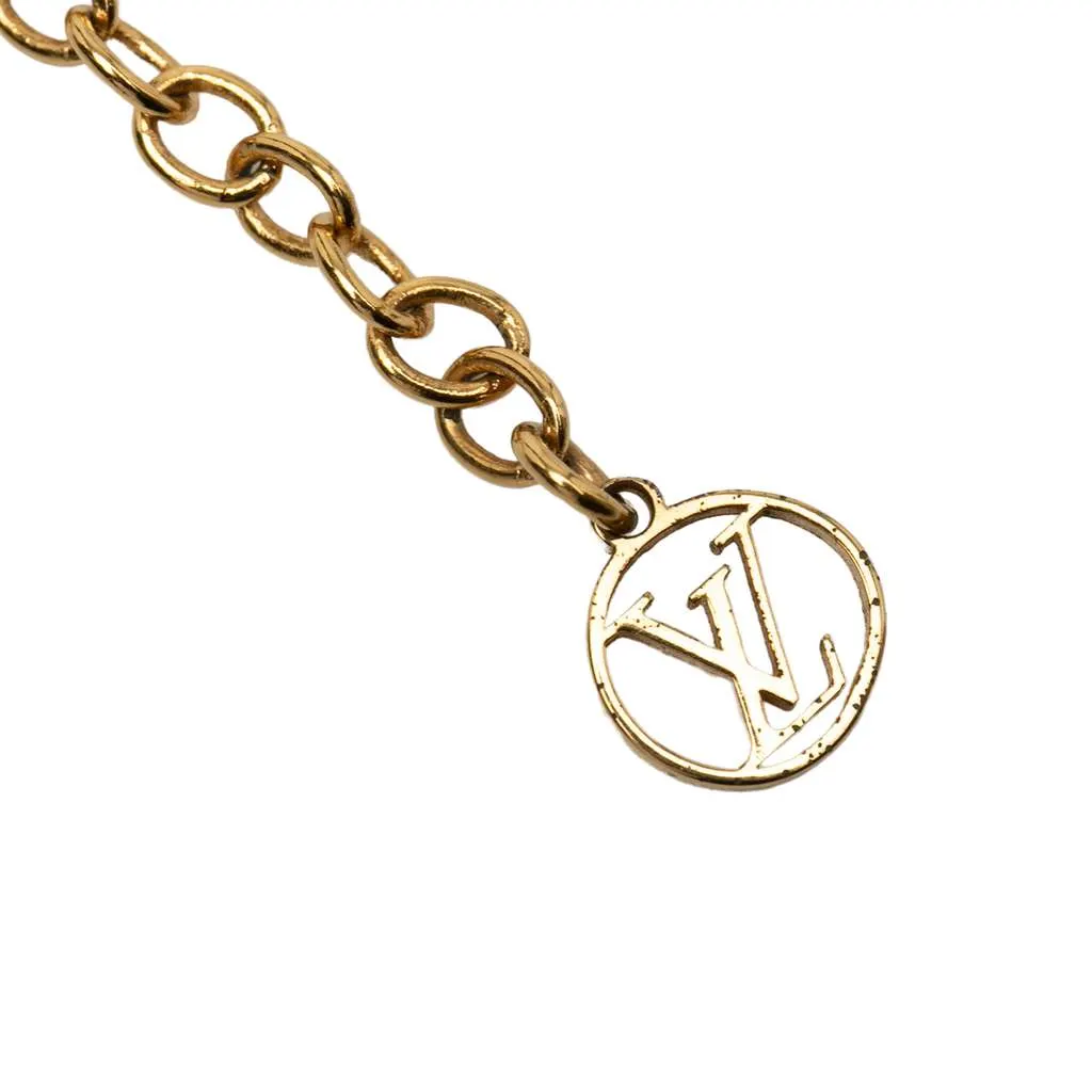 Louis Vuitton Gold Plated Essential V Necklace Gold Metal Very good - Back View
