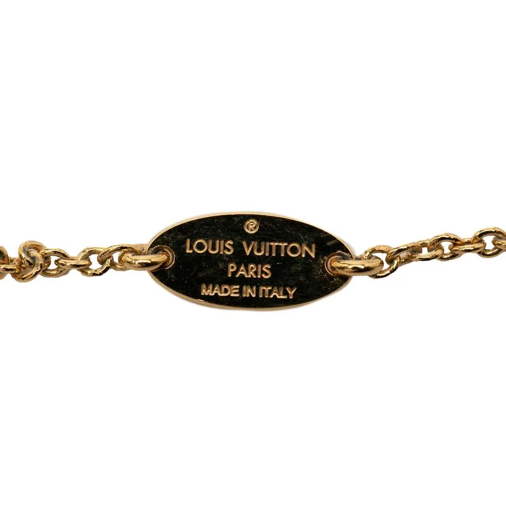 Louis Vuitton Gold Plated Essential V Necklace Gold Metal Very good - Inside View
