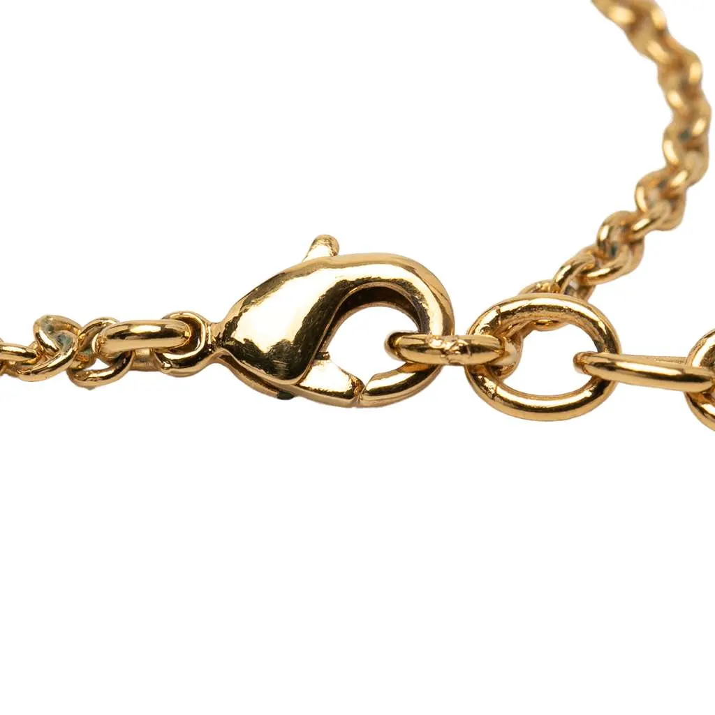 Louis Vuitton Gold Plated Essential V Necklace Gold Metal Very good - Box View
