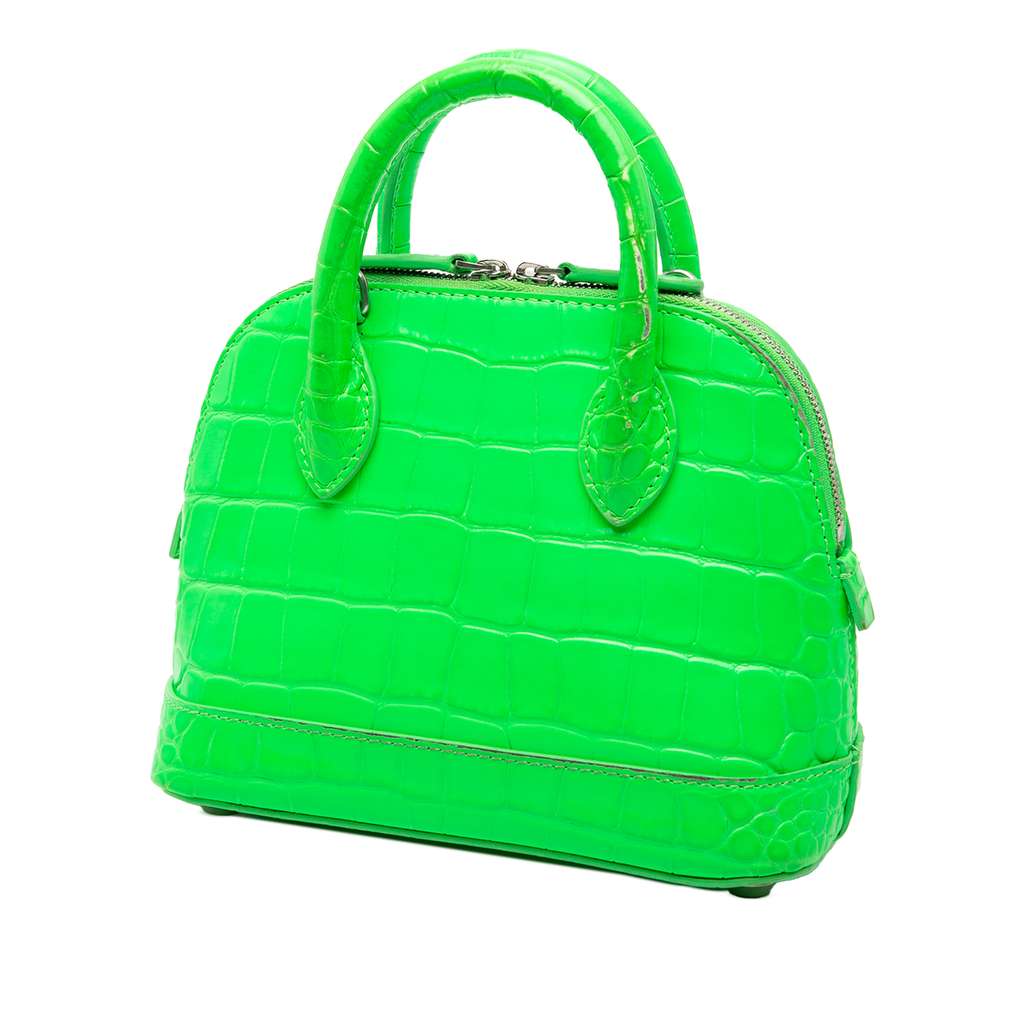 Balenciaga Croc Embossed Calfskin Ville Top Handle Bag XXS - 2