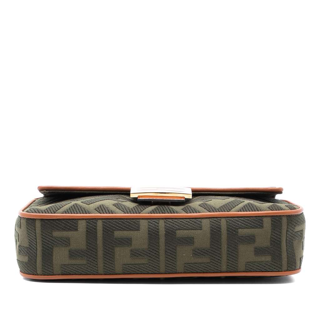 Fendi Zucca Embroidered Canvas Baguette Satchel - 3