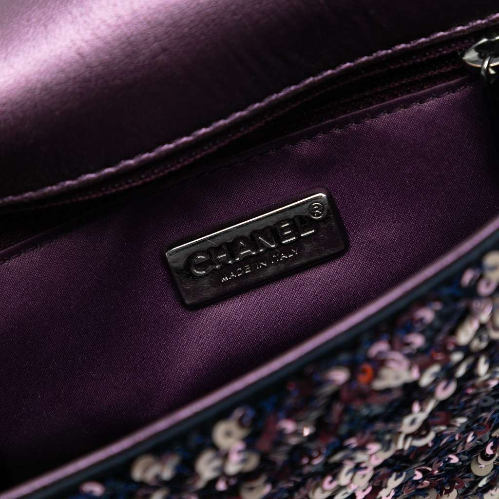 Chanel CC Quilted Lambskin Sequin Single Flap - 5
