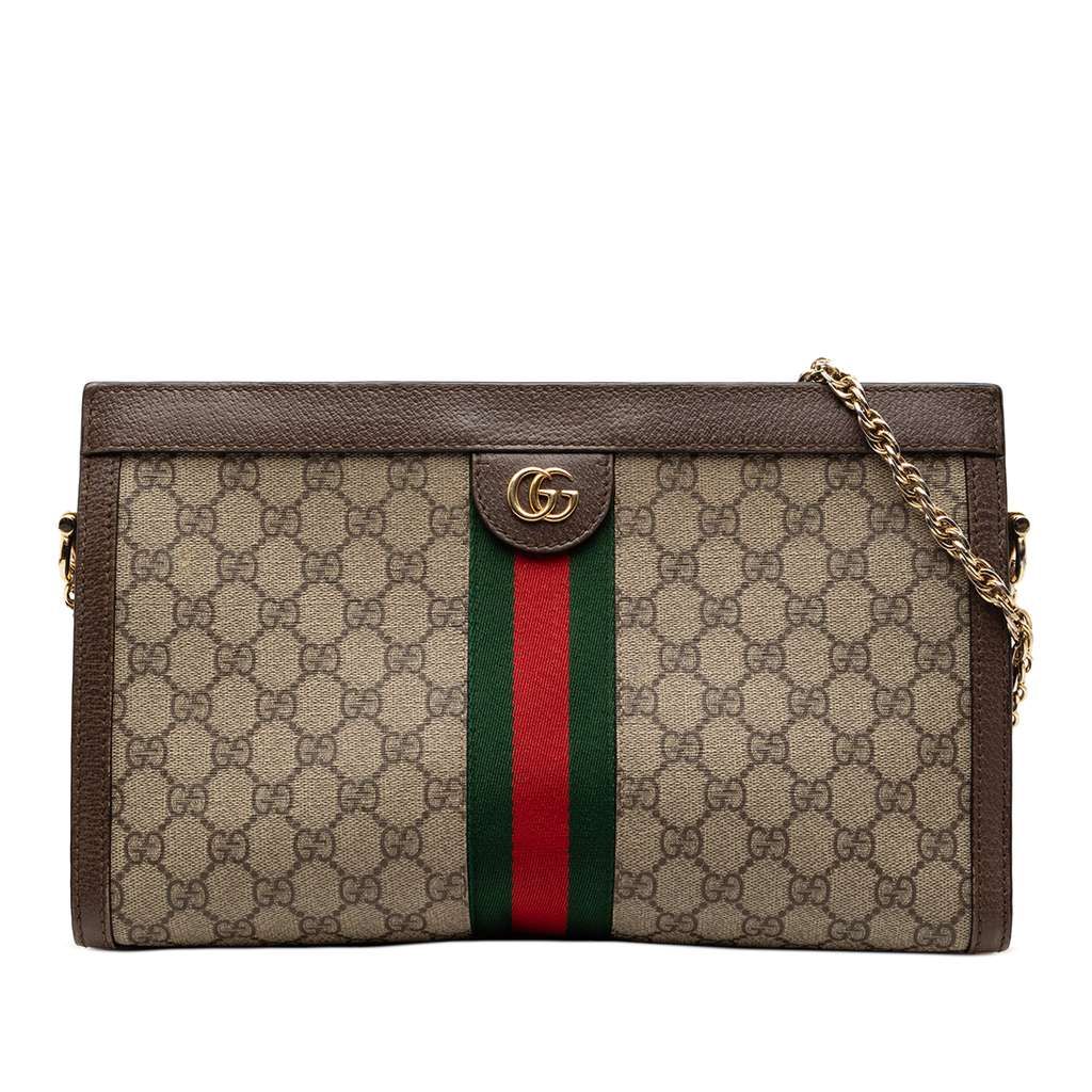 Gucci Medium GG Supreme Web Ophidia Chain Shoulder Bag