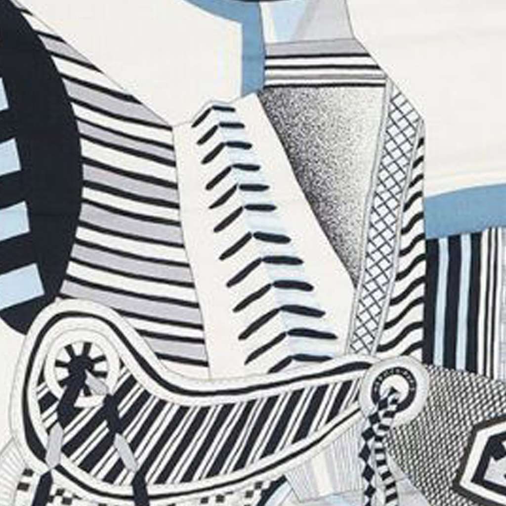 Hermès La Selle Imaginaire Cashmere Silk Shawl 140 - 5