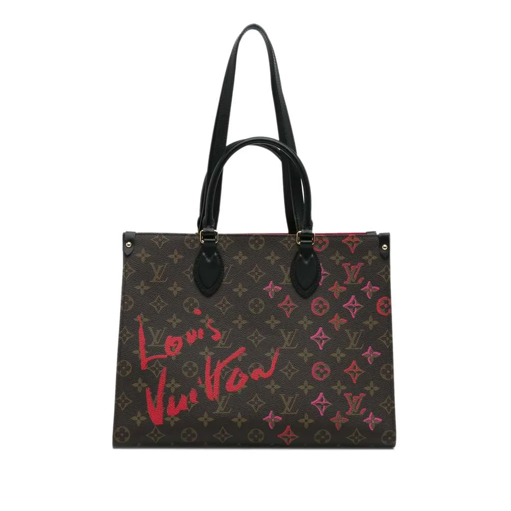 Louis Vuitton Limited Edition Monogram Fall In Love OntheGo Tote MM Brown Canvas Very good - Front View