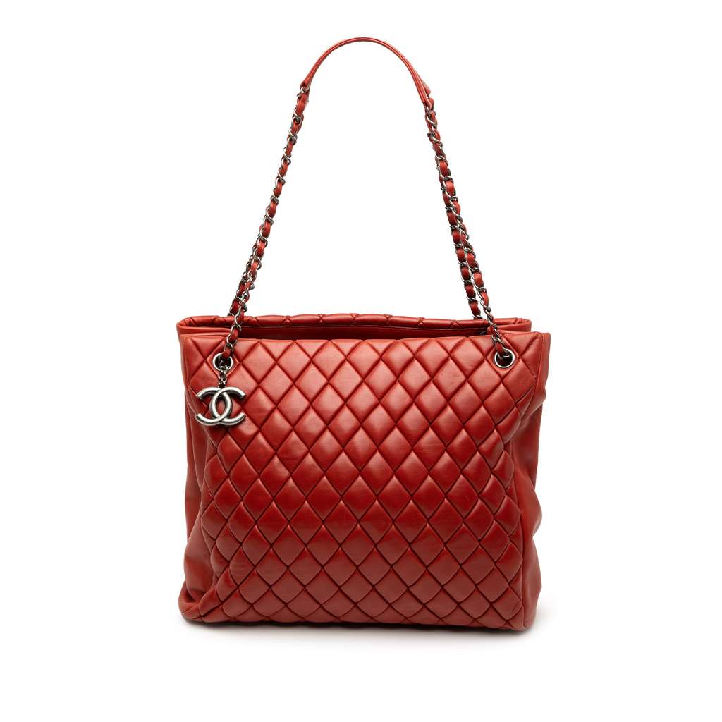 Chanel Small Quilted Iridescent Calfskin New Bubble Tote